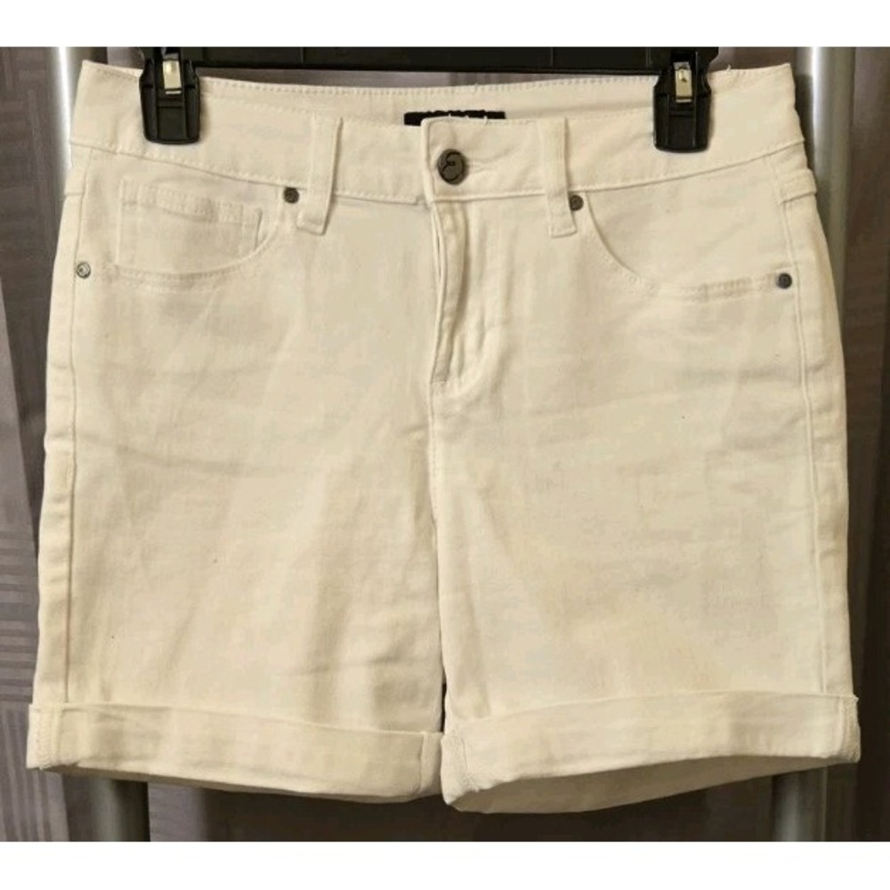 Earl Jeans White Rolled-Cuff Shorts Premium Jean Women's White Size 6